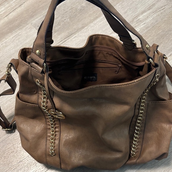 Style & Co. Brown Shoulder Bag with Chain Accents - Picture 2 of 4